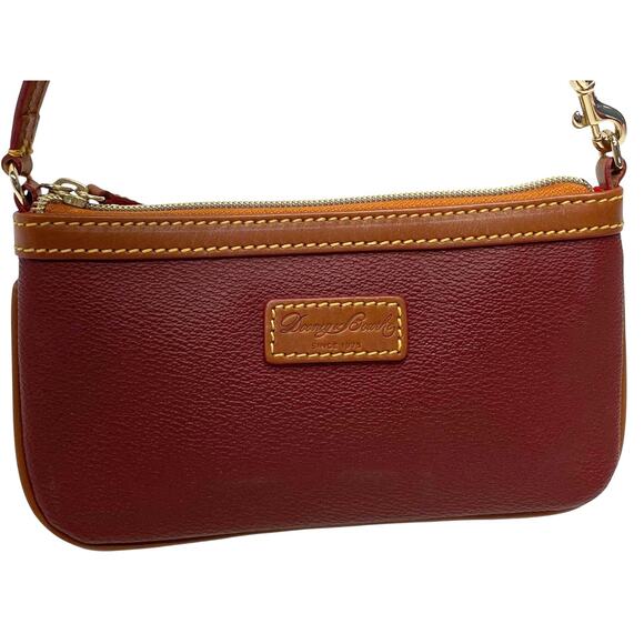 Dooney & Bourke Deep Red Textured Leather Zip Wristlet Handbag - Picture 9 of 9